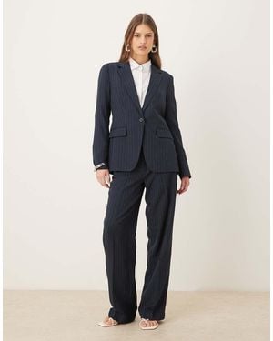 Vila High Waisted Tailored Trousers Co-ord - Blue