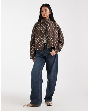 ONLY Chaqueta Corta Con Estampado De Lunares Y Cremallera De - Azul