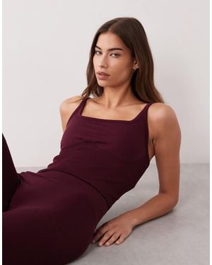 4505 Sculpting Seamless Square Neck Singlet With Inner Bra And Removable Padding - Purple