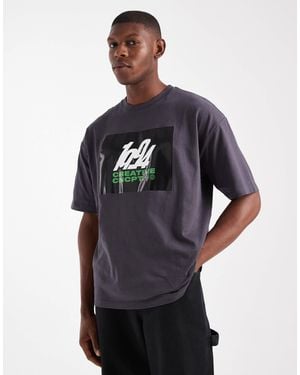 ASOS Relaxed T-Shirt With Vinyl Street Graphic - Blue
