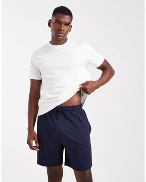 Threadbare – 2er-pack lounge-shorts aus baumwollmix - Blau