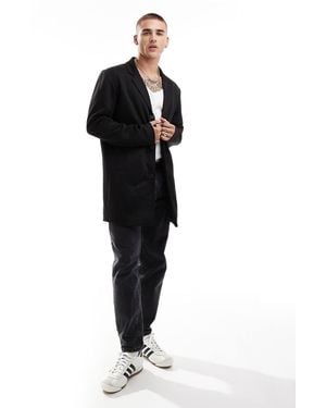 Jack & Jones Jersey Overcoat - Black