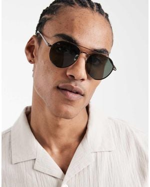 Jack & Jones Aviator Sunglasses - Brown