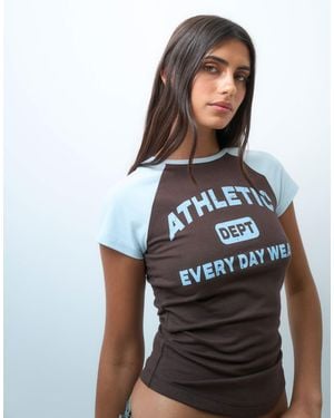 ASOS Weekend collective co-ord raglan relaxed t-shirt mit sportlichem print - Weiß