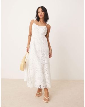 Forever New Embroidered Broderie Midaxi Dress - Natural