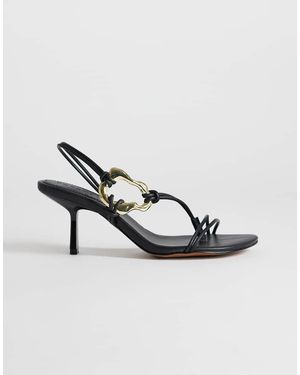 TOPSHOP Nova Sandaal Met Bandjes, Middelhoge Hak En Hardware - Metallic