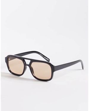 ALDO Gafas De Sol Negras Estilo Aviador Con Lentes Marrones Afohal De - Neutro