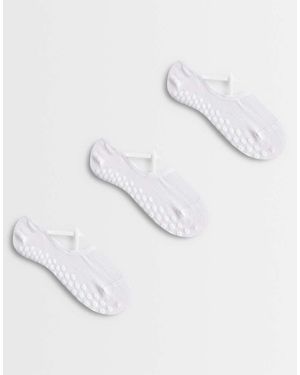 4505 Pilates 3 Pack Non-slip Grip Socks With Elastic Straps - White
