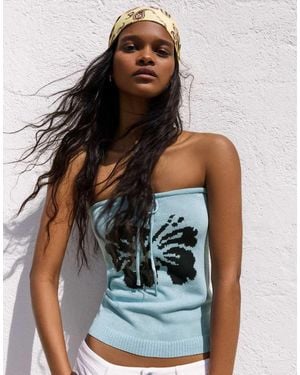Bershka Bandana Gialla Con Stampa Cachemire - Blu