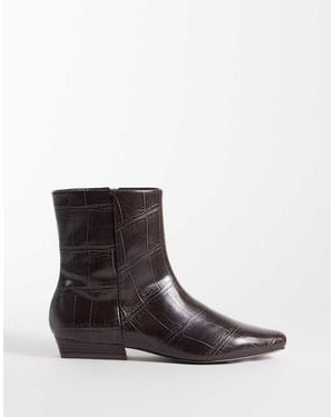 London Rebel Ida Refined Ankle Boots - Brown