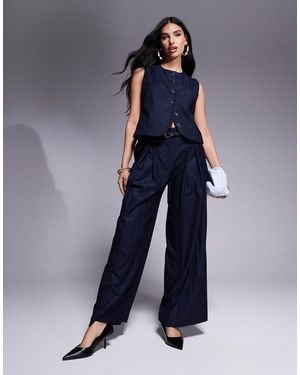 River Island Broek Met Wijde Pijpen - Blauw