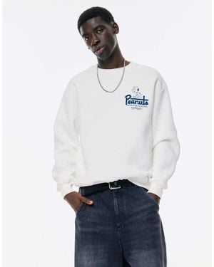 Pull&Bear Felpa Sporco Con Snoopy - Bianco