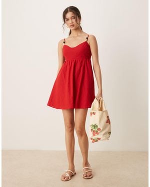 Abercrombie & Fitch – babydoll-minikleid - Rot