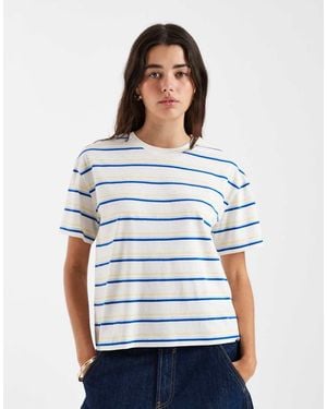 New Look Stripe Boxy Tee - White