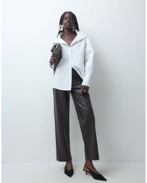 Jdy Woven Pu Pants Co-ord - White