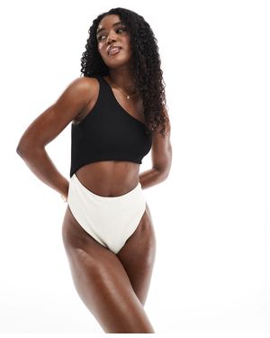 The Frolic Exclusive One Shoulder Cut Out Swimsuit - White