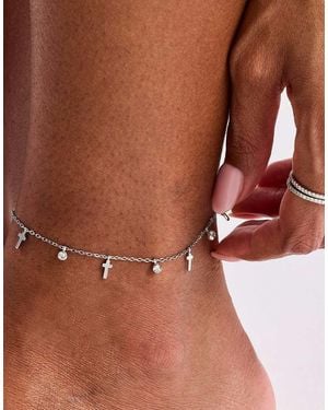 CERNUCCI Multi Cross & Cz Anklet - Brown