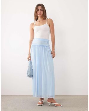ASOS Chiffon Ruched Waist Maxi Skirt - White