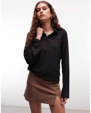 Monki Polo De Manga Larga Negro