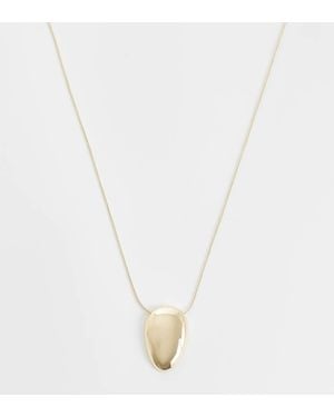 ASOS Asos Design Curve Necklace With Small Clean Oval Pendant - White