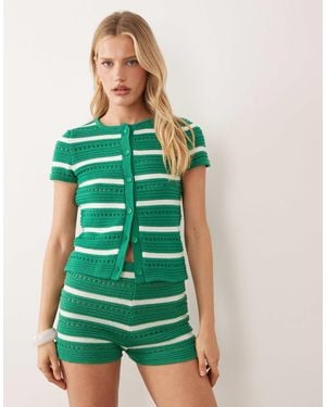 ASOS – häkelstrickjacke aus baumwollmix - Grün