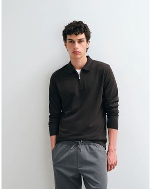 Jack & Jones – langärmliges polo-oberteil - Schwarz