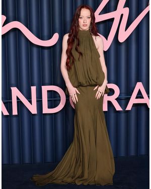 ASOS Halter Neck Slouchy Dropped Waist Godet Maxi Dress - Brown