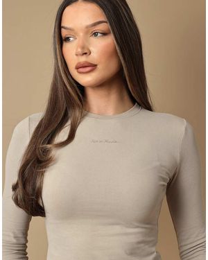 SIMMI Long Sleeve Soft Touch T-Shirt - Brown