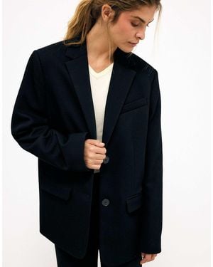 NA-KD – oversize-blazer aus twill - Schwarz