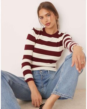Jdy Round Neck Stripe Jumper - Blue