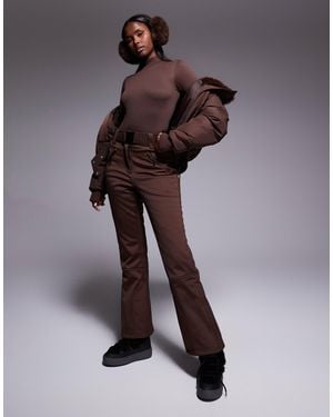 ASOS 4505 Ski & Snow Asos 4505 Ski Soft Shell Straight Leg Belted Ski Pants - Brown