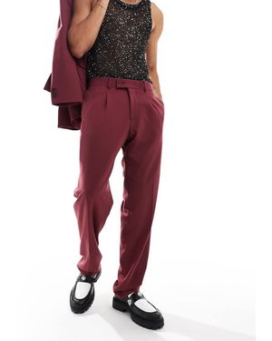 Viggo Pantalones De Traje Burdeos Extragrandes De (Parte De Un Conjunto) - Rojo