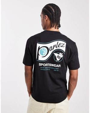 Parlez Screen Printed Sports Graphic Logo T-shirt With Back Print - Black