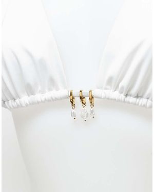 ASOS Pack Of 3 Stainless Steel Charms For Bikinis And Accessories With Faux Pearl Detail - White