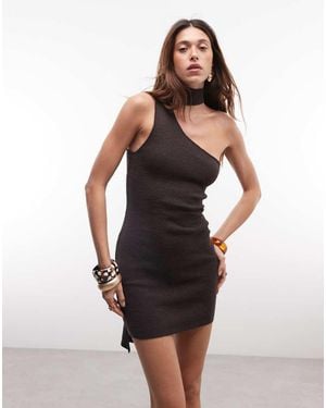 Mango One Shoulder Mini Dress With Scarf - White