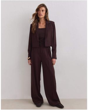 Aim'n Pantalones De Traje Relajados-Marrón - Morado