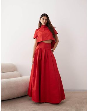 ARRANGE Geplooide Maxi Rok - Rood