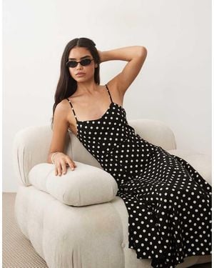 Mango Strappy Maxi Dress - Black