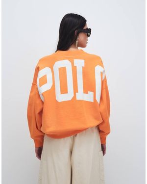 Polo Ralph Lauren Logo Back Vintage Fleece Sweatshirt - Orange
