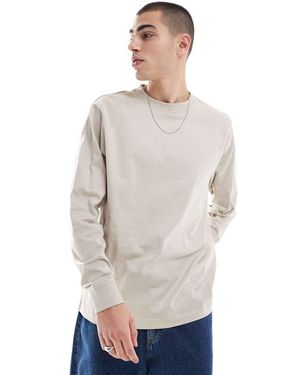 Only & Sons T-Shirt Color Pietra A Maniche Lunghe - Grigio