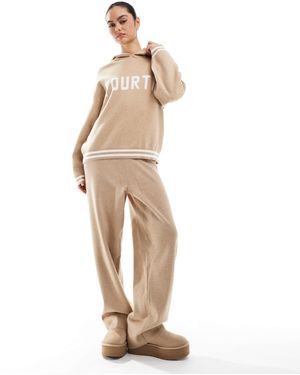 4th & Reckless – alexia – jogginghose aus jacquard-strick - Natur