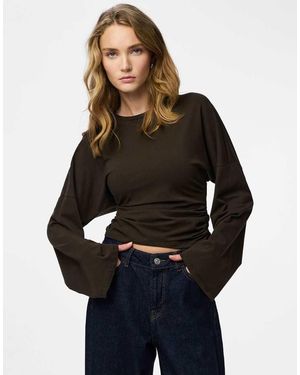 Pieces Long Sleeved Top - Black