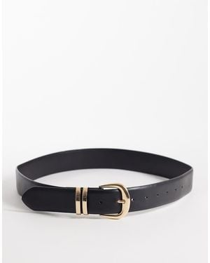 New Look Gold Metal Loop Belt - Grey