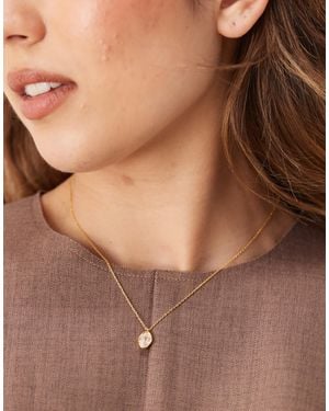 Orelia Collier à pendentif en cristal en plaqué or 18 carats - Marron
