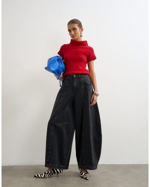 TOPSHOP Harper baggy-barrel-jeans - Rot
