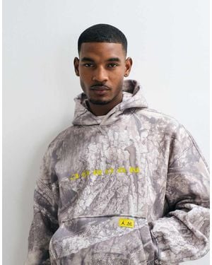 Nike Real Tree Printed Camo Oversized Hoodie Van Zware Kwaliteit - Grijs