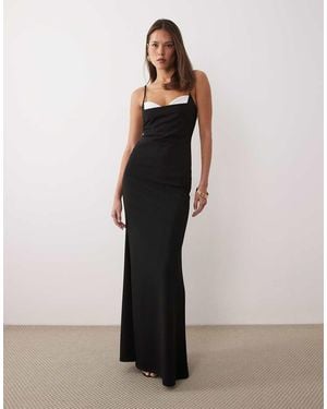 ASOS Maxi Dress With Skinny Straps And Bust Detail - Multicolour