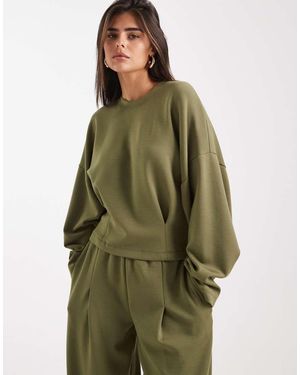 ASOS Sudadera Con Detalle De Costuras De Cupro Suave De -Verde