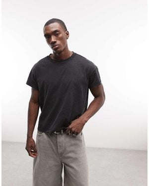 Weekday T-Shirt Con Maniche Ad Aletta Nera - Nero