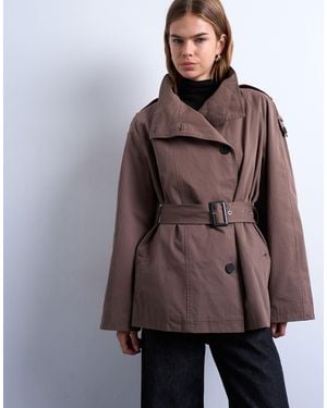 TOPSHOP Mid Trench Coat - Red